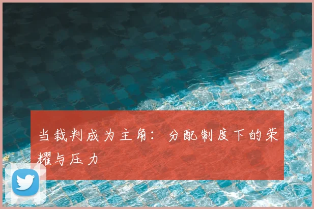 当裁判成为主角：分配制度下的荣耀与压力